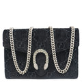 GUCCI Dionysus Mini Gucci Monogram Velvet Crossbody Bag Black 401231