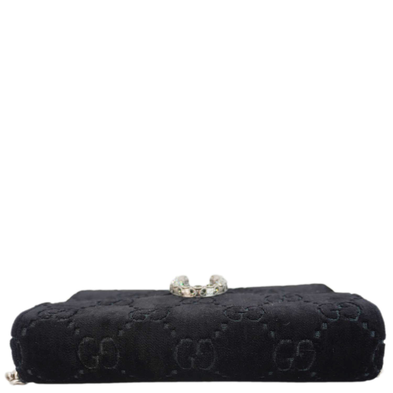 GUCCI Dionysus Mini Gucci Monogram Velvet Crossbody Bag Black 401231