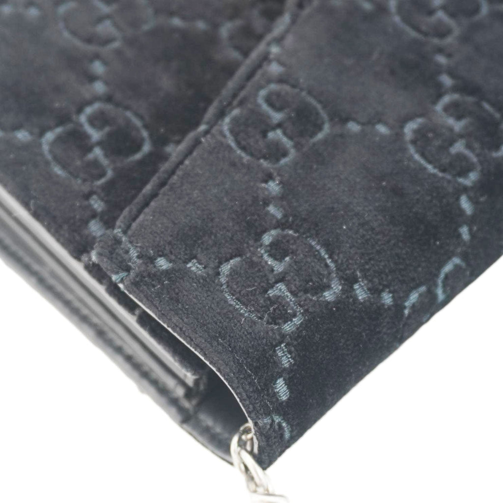 GUCCI Dionysus Mini Gucci Monogram Velvet Crossbody Bag Black 401231