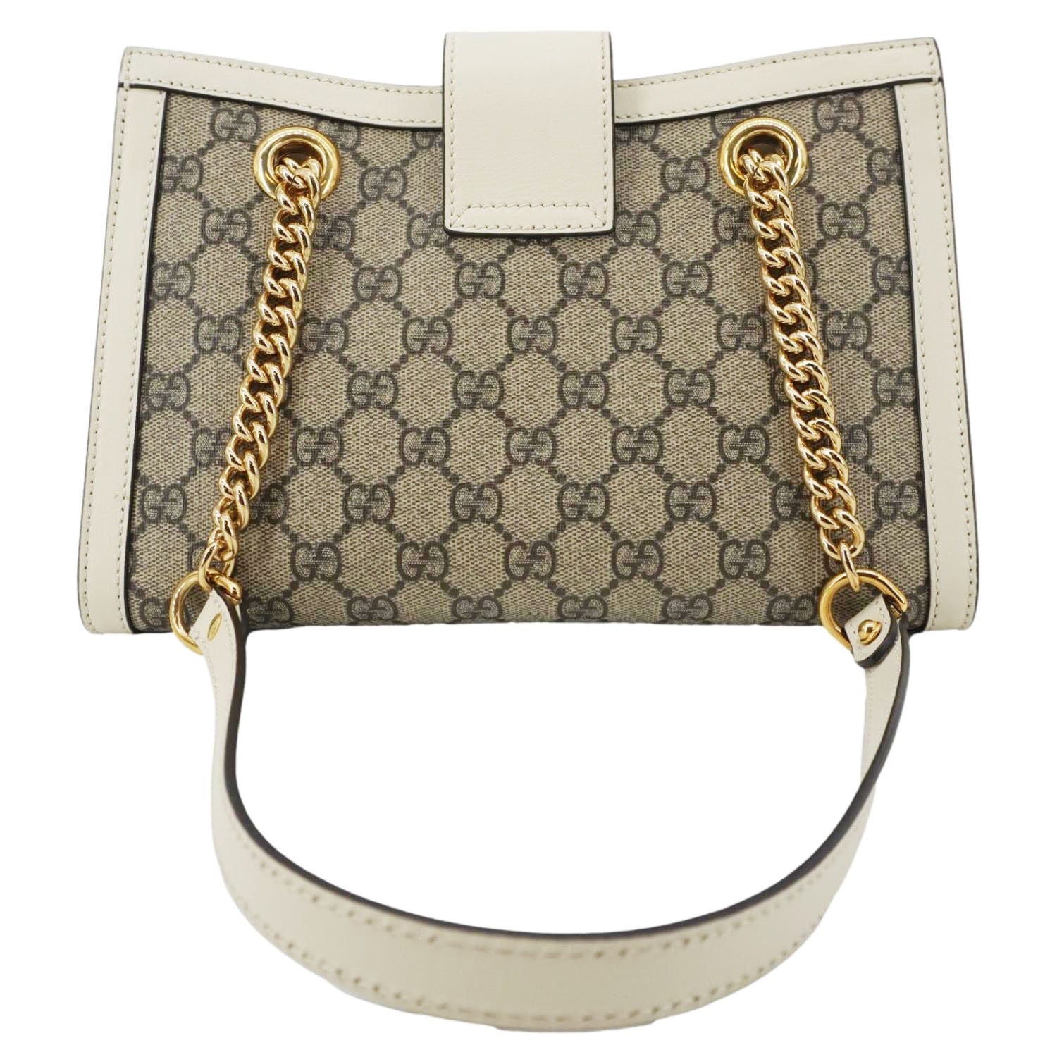 GUCCI Padlock Medium Gucci Supreme Canvas Tote Bag Beige 498156