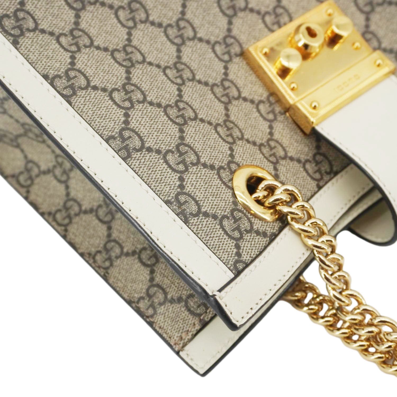 GUCCI Padlock Medium Gucci Supreme Canvas Tote Bag Beige 498156