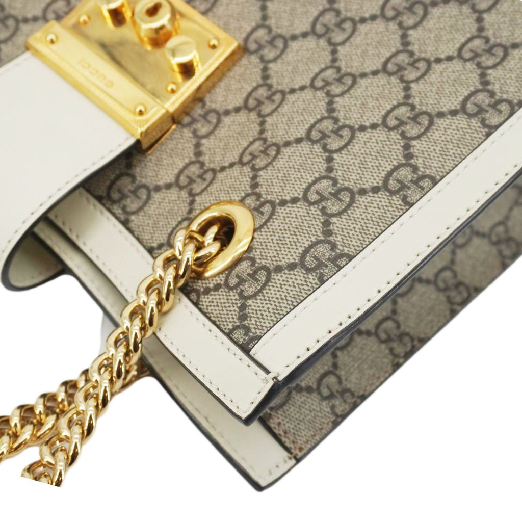 GUCCI Padlock Medium Gucci Supreme Canvas Tote Bag Beige 498156