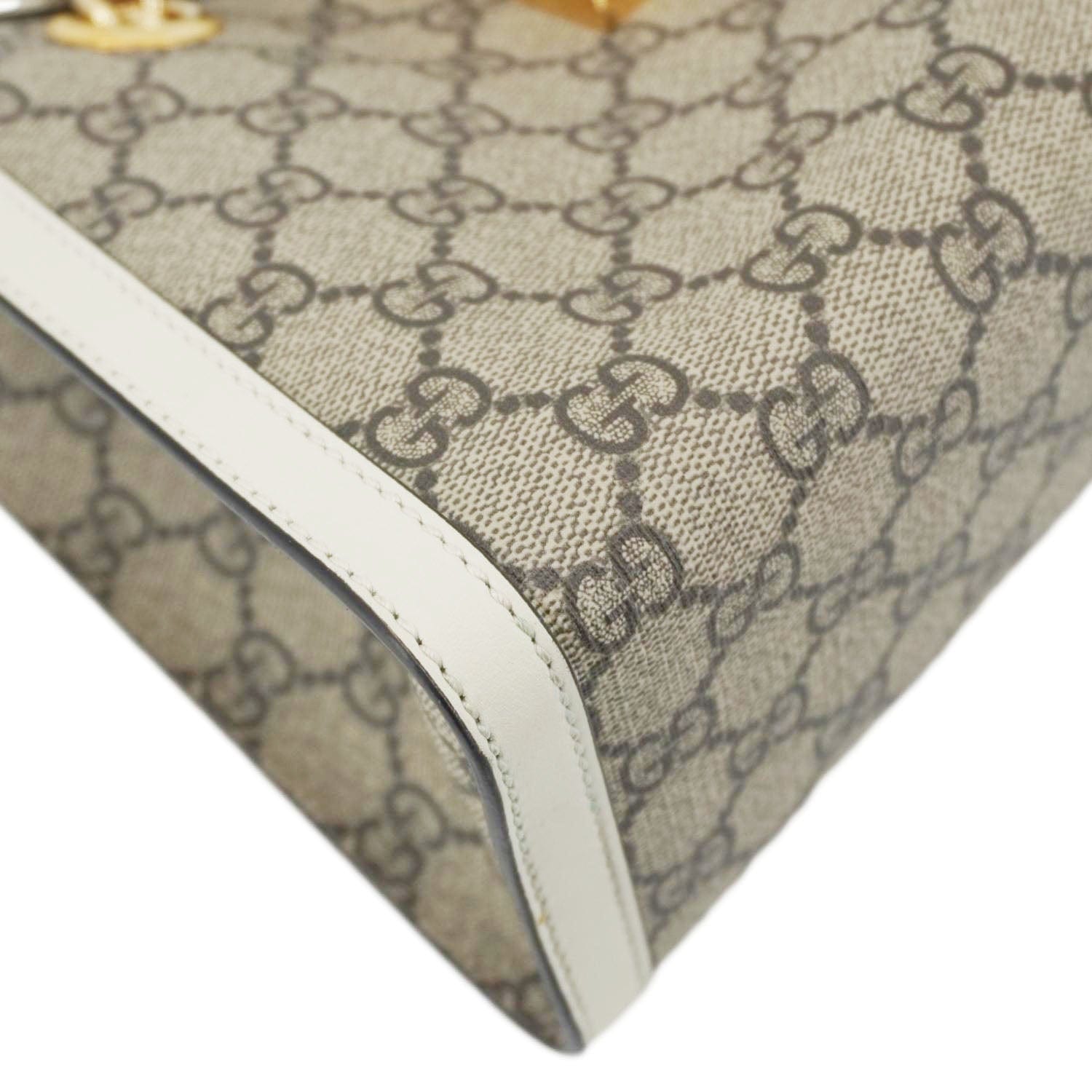 GUCCI Padlock Medium Gucci Supreme Canvas Tote Bag Beige 498156