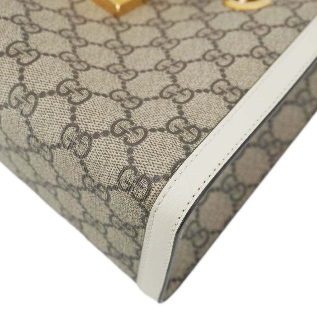 GUCCI Padlock Medium Gucci Supreme Canvas Tote Bag Beige 498156