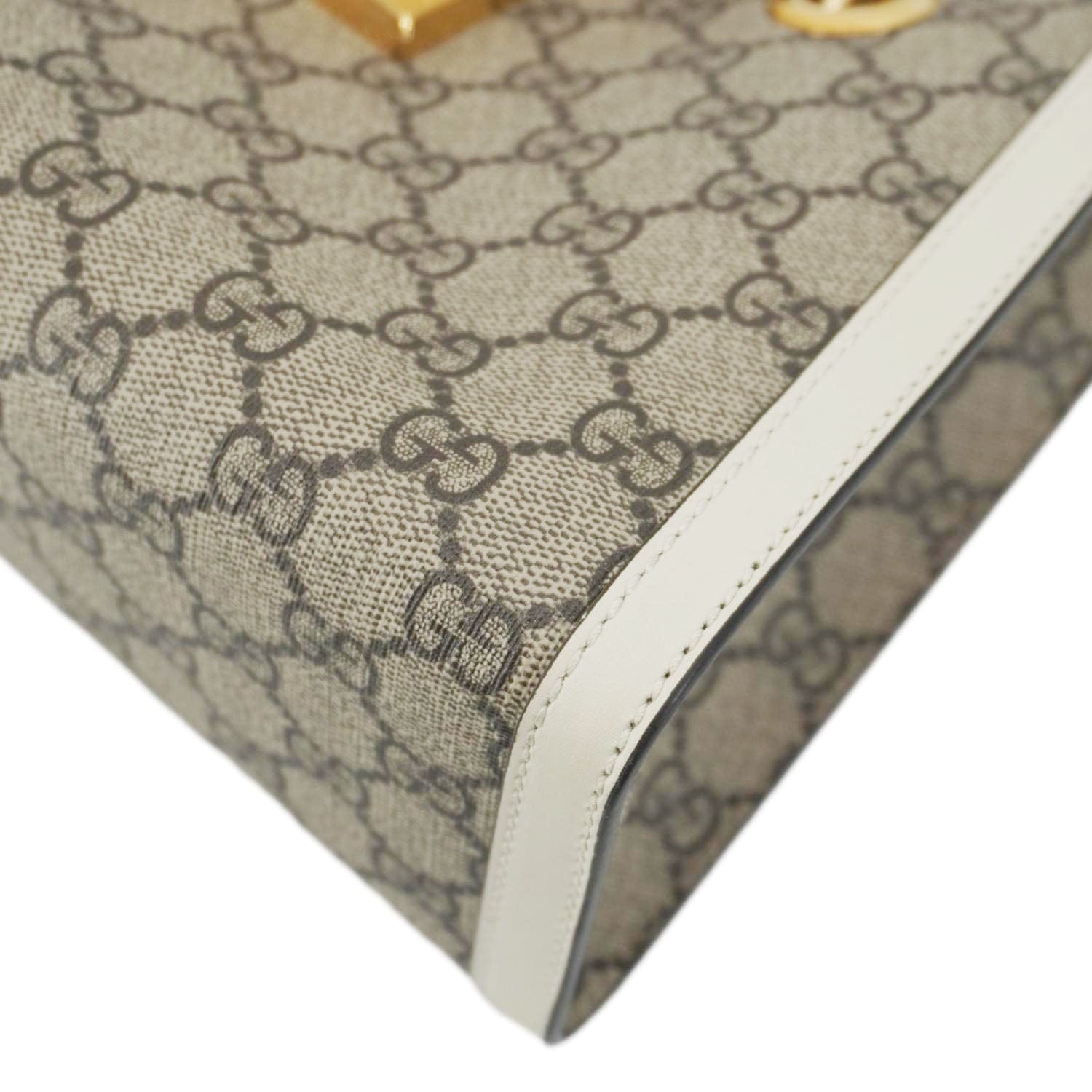 GUCCI Padlock Medium Gucci Supreme Canvas Tote Bag Beige 498156