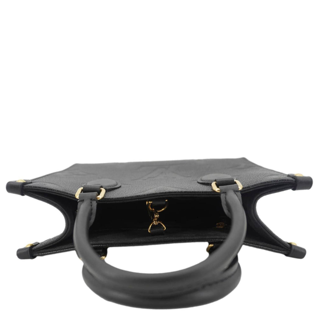 LOUIS VUITTON Onthego PM Giant Monogram Empreinte Leather Shoulder Bag Black