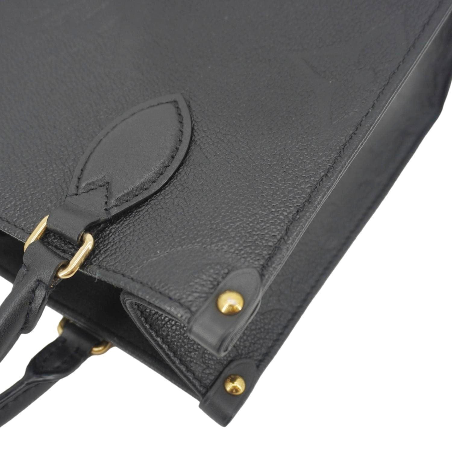 LOUIS VUITTON Onthego PM Giant Monogram Empreinte Leather Shoulder Bag Black