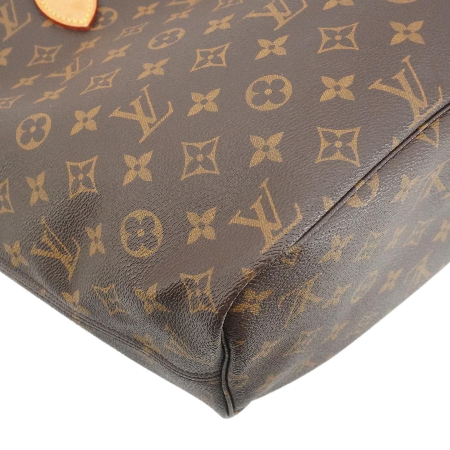 LOUIS VUITTON Neverfull MM Monogram Canvas Shoulder Bag Brown