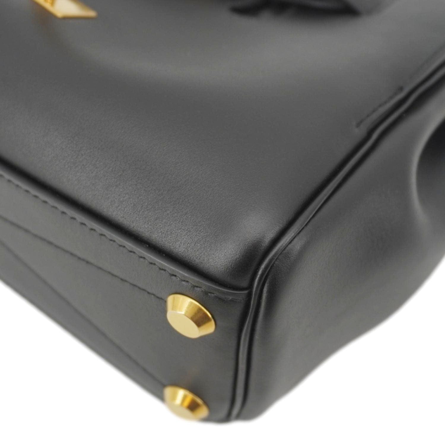 BALENCIAGA Carry All Bel Air Bag Leather Tote Shoulder Bag Black