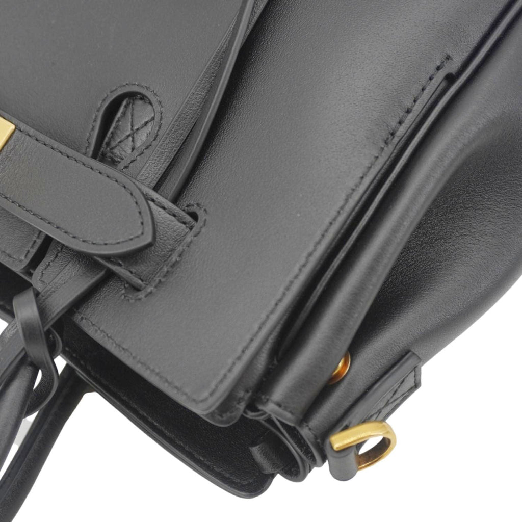 BALENCIAGA Carry All Bel Air Bag Leather Tote Shoulder Bag Black