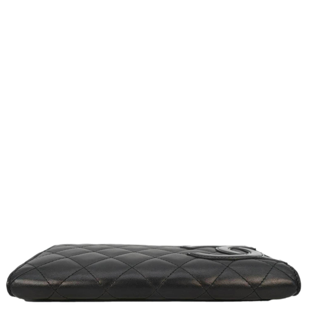 Chanel Cambon Ligne Wallet On Chain Quilted Leather Clutch Crossbody Bag Black