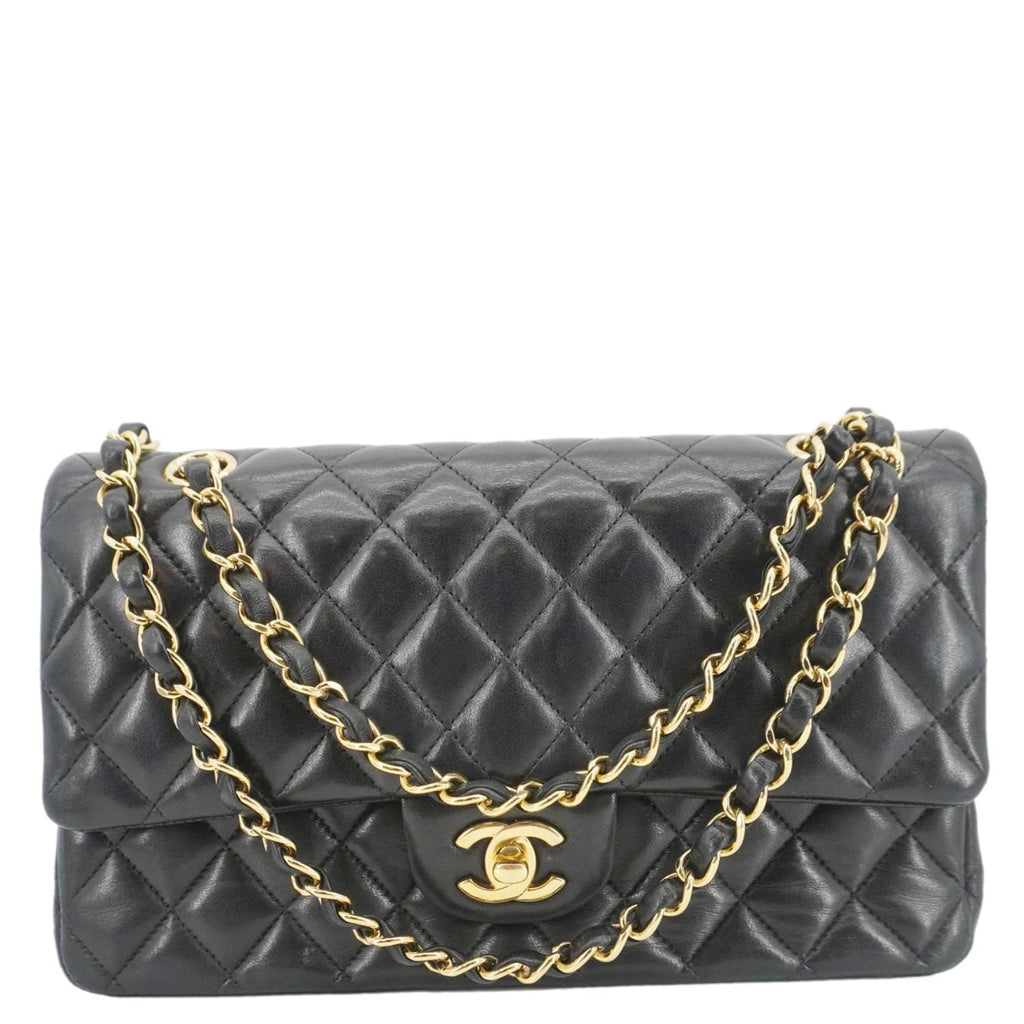 Chanel Classic Double Flap Quilted Leather Crossbody Bag Black