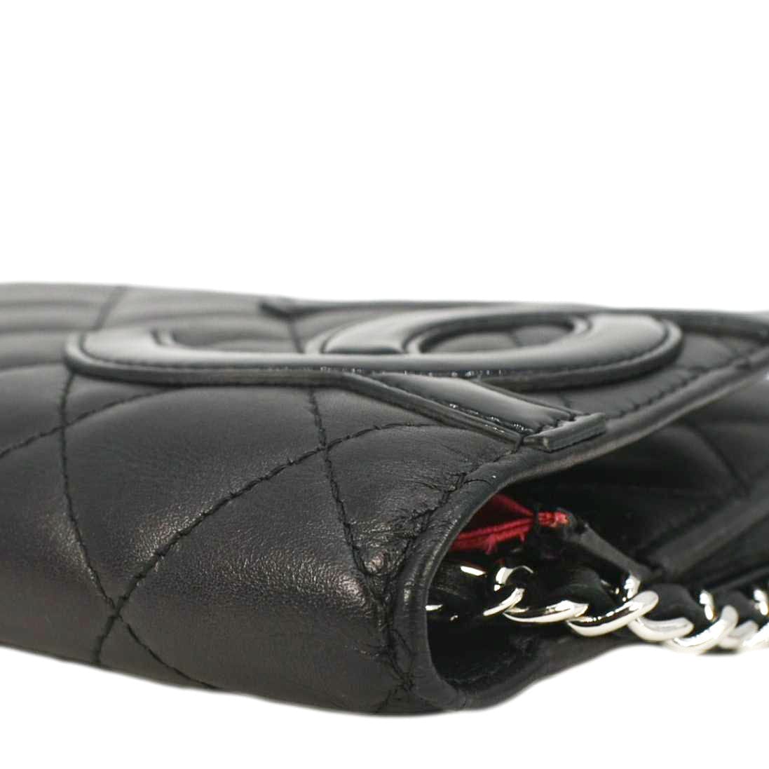 Chanel Cambon Ligne Wallet On Chain Quilted Leather Clutch Crossbody Bag Black