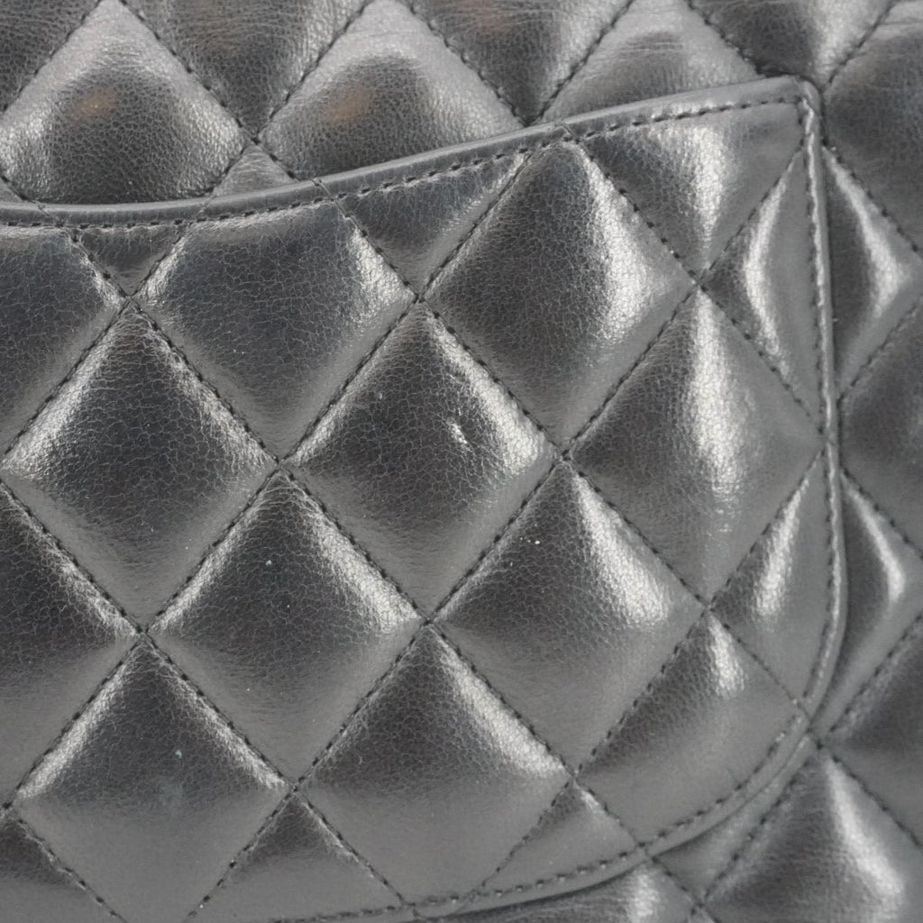 Chanel Classic Double Flap Quilted Leather Crossbody Bag Black