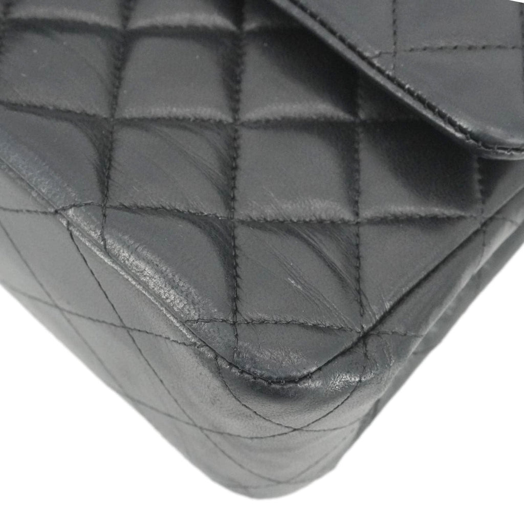 Chanel Classic Double Flap Quilted Leather Crossbody Bag Black