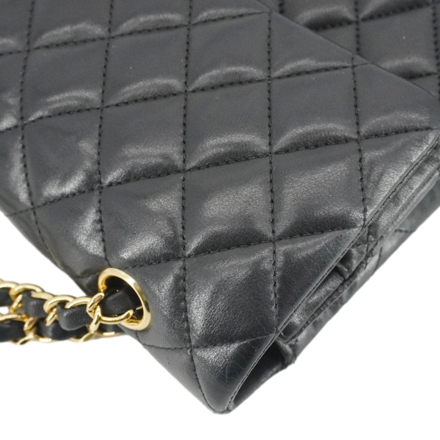 Chanel Classic Double Flap Quilted Leather Crossbody Bag Black