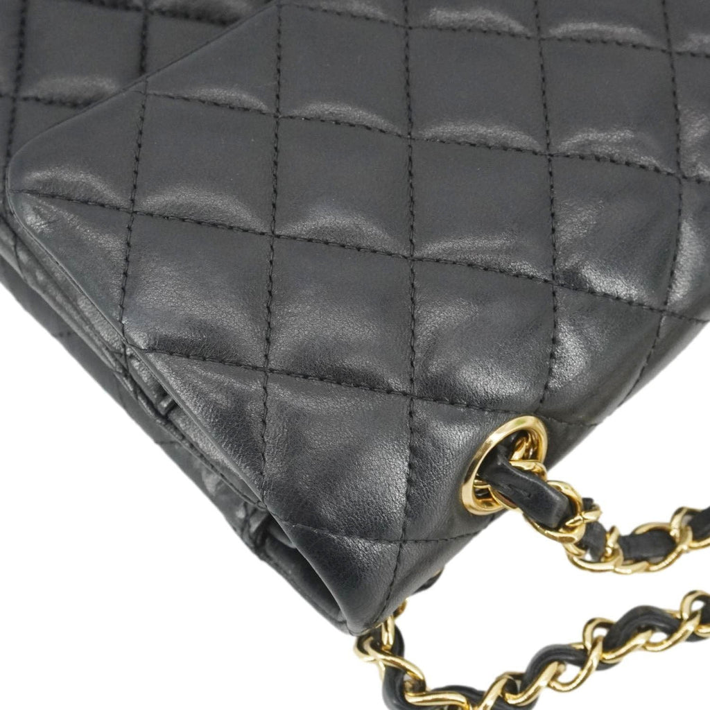 Chanel Classic Double Flap Quilted Leather Crossbody Bag Black