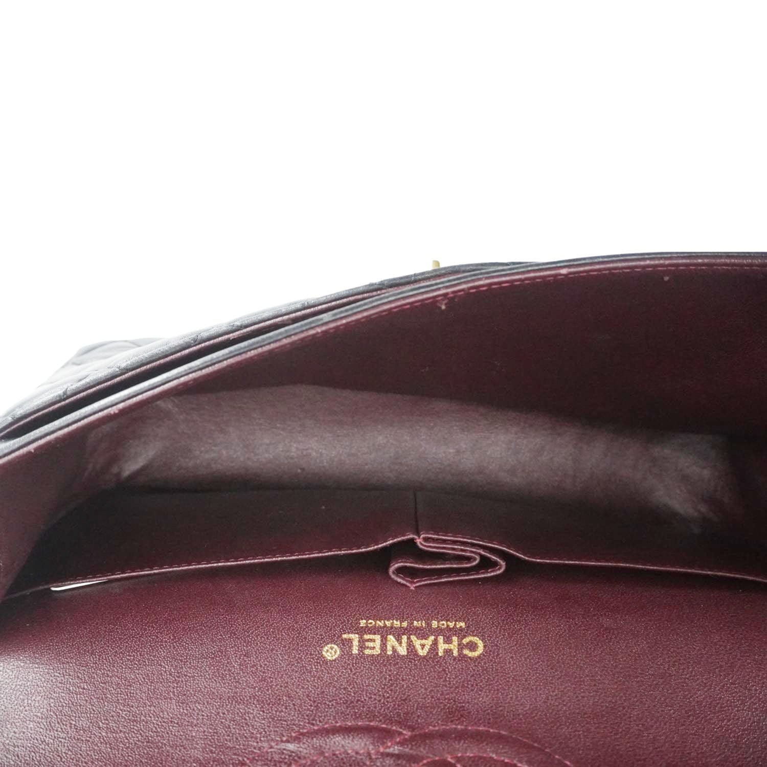 Chanel Classic Double Flap Quilted Leather Crossbody Bag Black