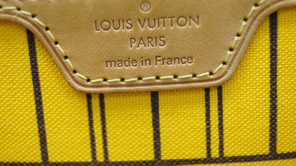 LOUIS VUITTON Monogram Canvas Neverfull MM Shoulder Bag Yellow Interior