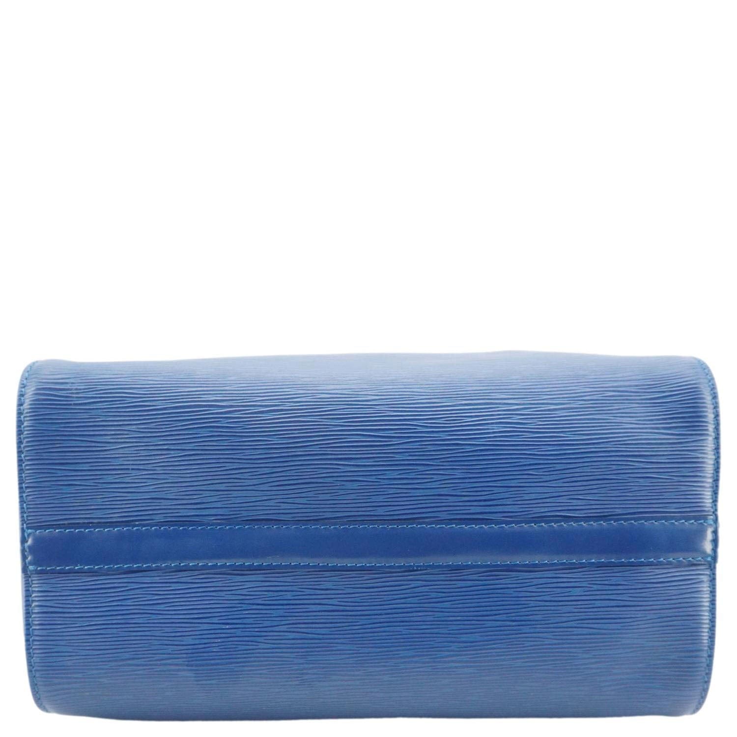 LOUIS VUITTON Speedy 30 Epi Leather Satchel Bag Blue