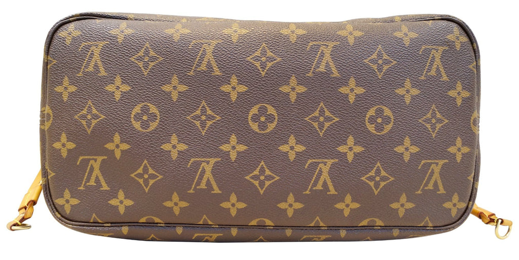 LOUIS VUITTON Monogram Canvas Neverfull MM Shoulder Bag Yellow Interior