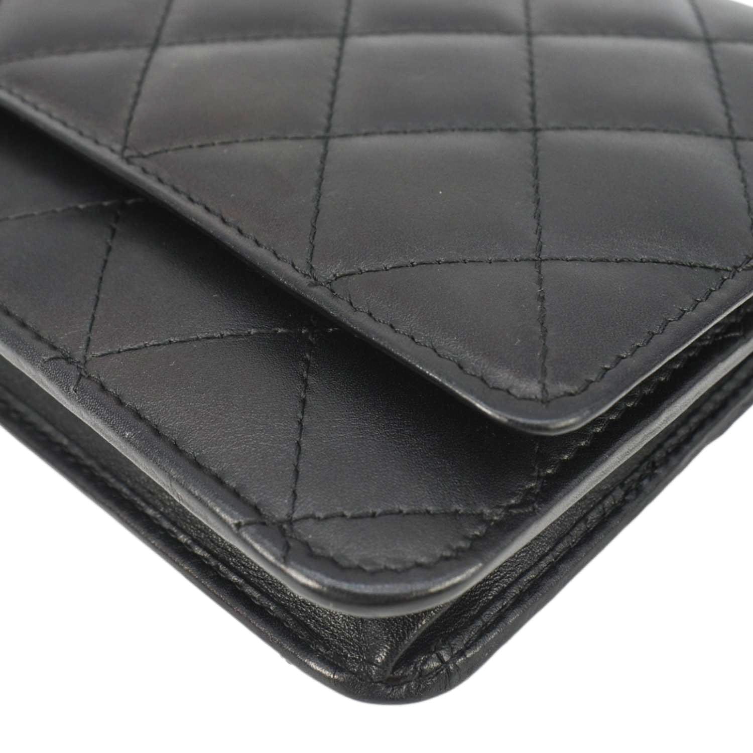 Chanel Cambon Ligne Wallet On Chain Quilted Leather Clutch Crossbody Bag Black