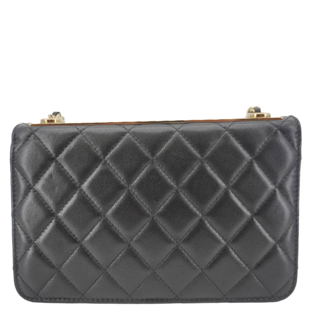 Chanel Trendy CC Quilted Leather Wallet On Chain Crossbody Bag Black