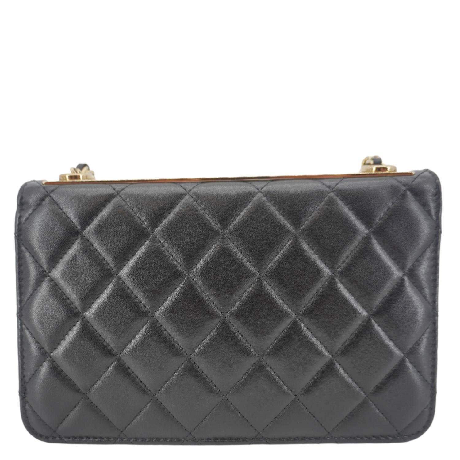 Chanel Trendy CC Quilted Leather Wallet On Chain Crossbody Bag Black