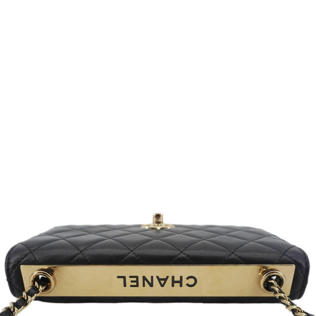 Chanel Trendy CC Quilted Leather Wallet On Chain Crossbody Bag Black