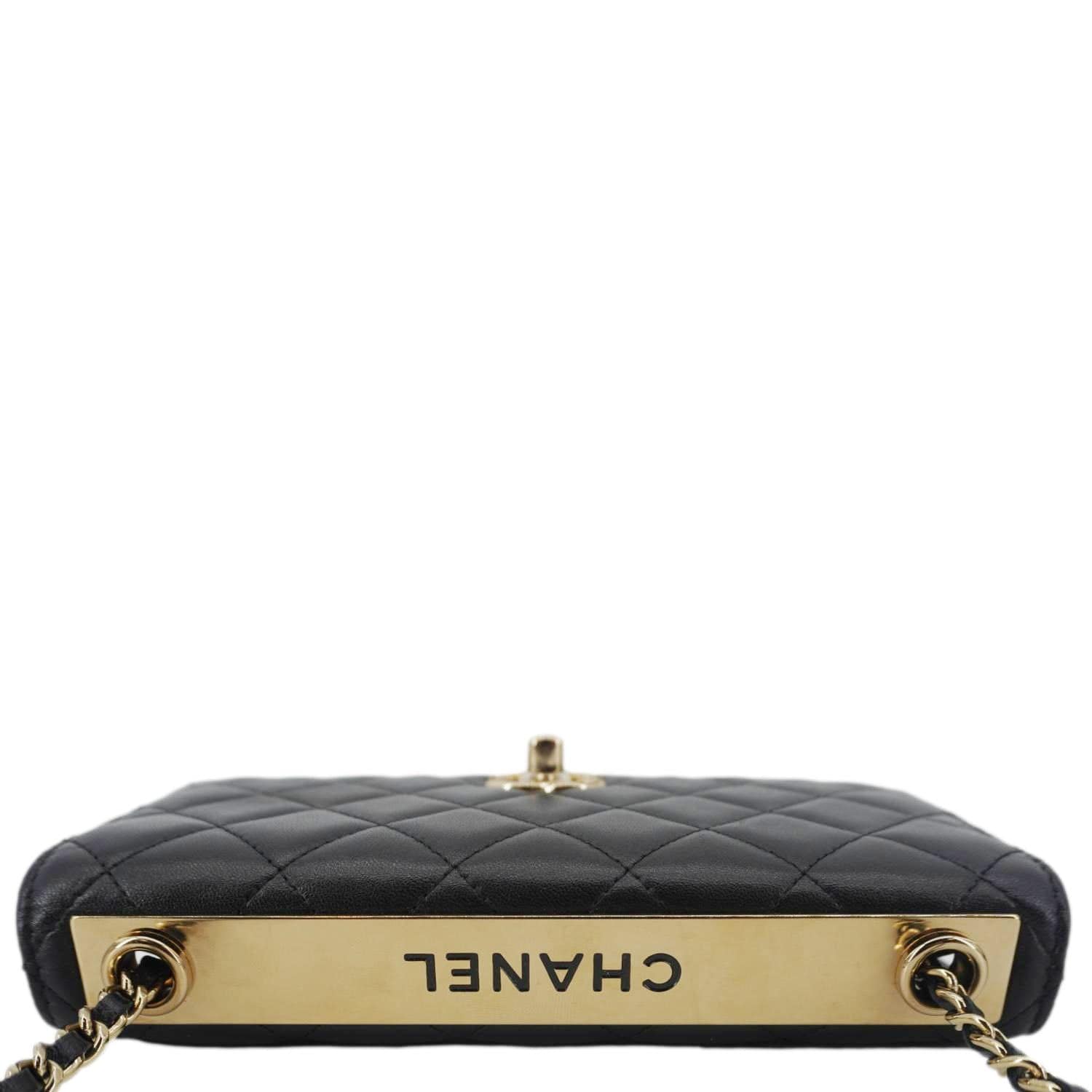 Chanel Trendy CC Quilted Leather Wallet On Chain Crossbody Bag Black
