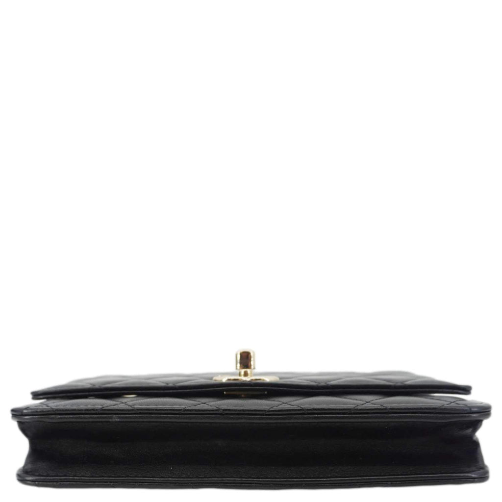 Chanel Trendy CC Quilted Leather Wallet On Chain Crossbody Bag Black