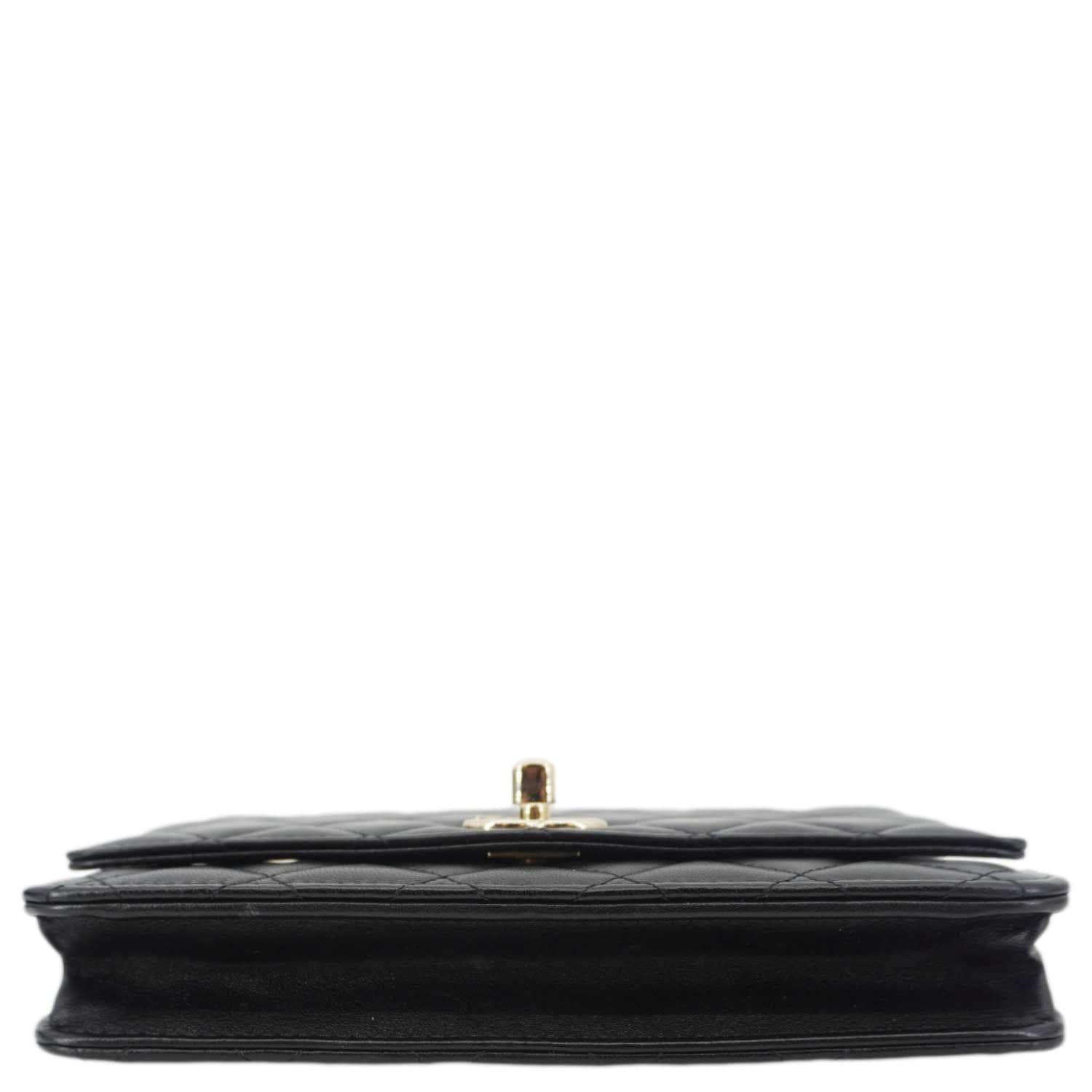 Chanel Trendy CC Quilted Leather Wallet On Chain Crossbody Bag Black