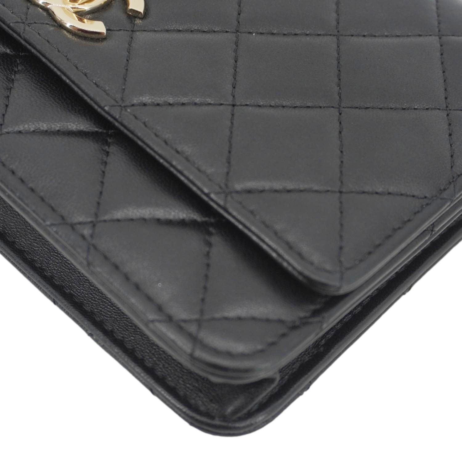 Chanel Trendy CC Quilted Leather Wallet On Chain Crossbody Bag Black