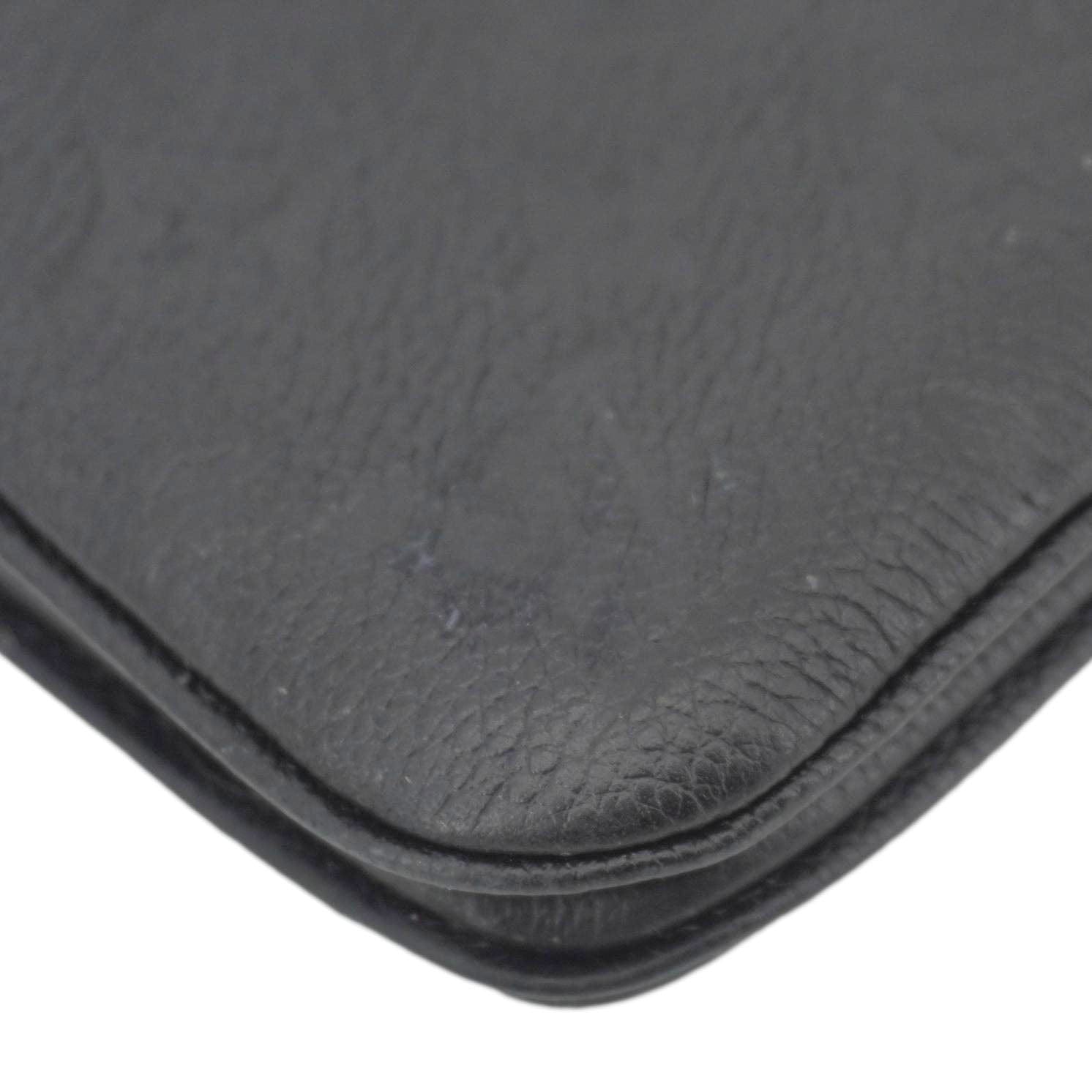 LOUIS VUITTON Double Zip Pochette Monogram Empreinte Crossbody Bag Black
