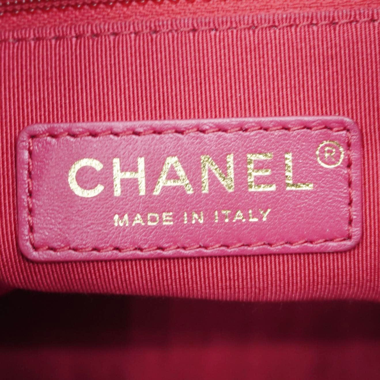 Chanel CC Drawstring Shiny Aged Calfskin Chain Shoulder Bag Black