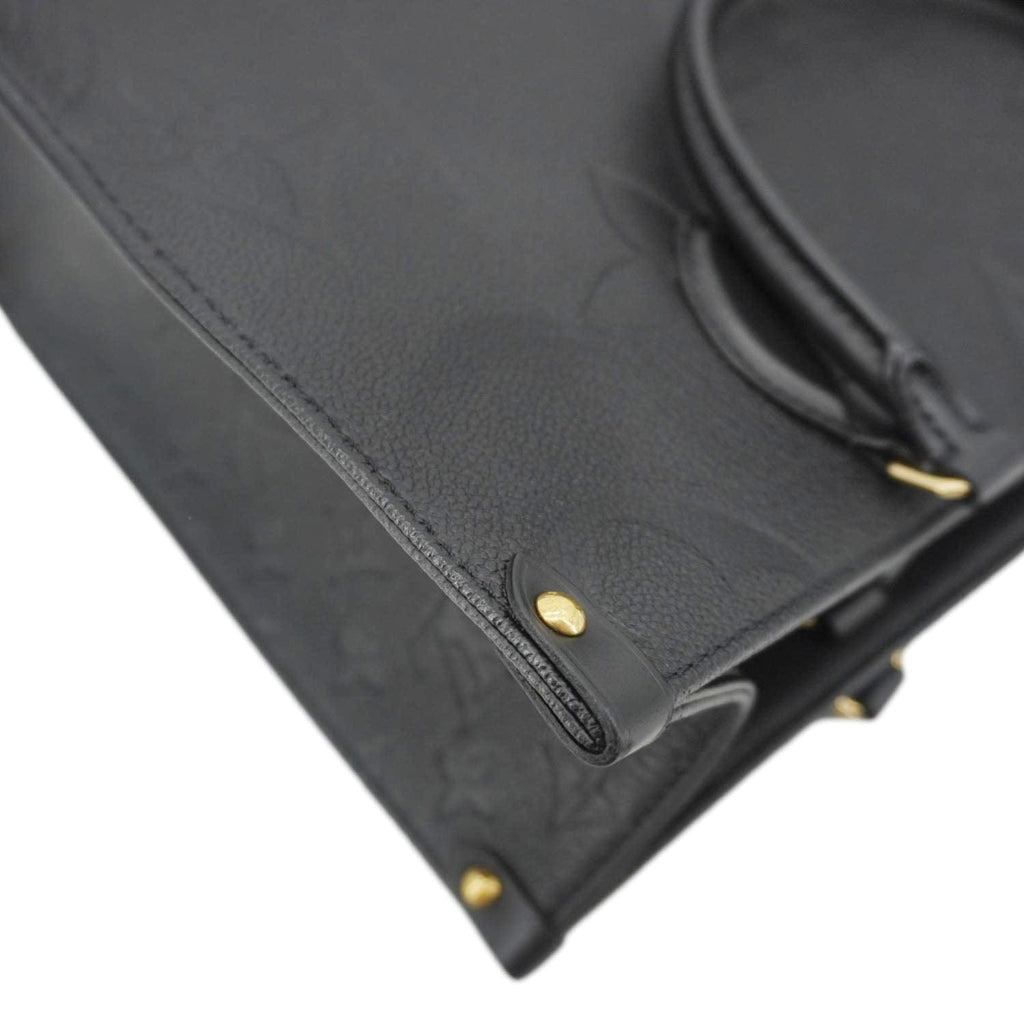 LOUIS VUITTON Onthego MM Giant Monogram Empreinte Leather Tote Bag Black