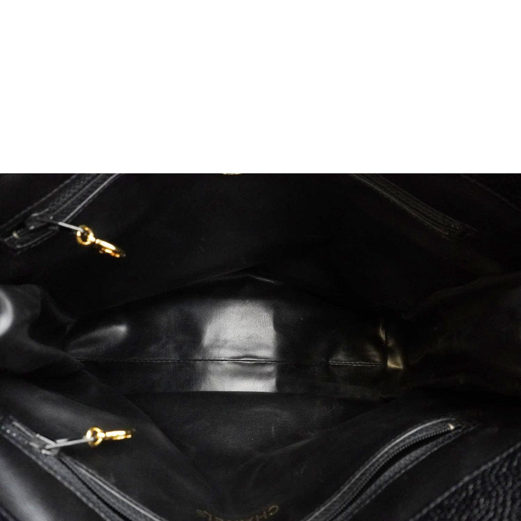 Chanel  Timeless CC Caviar Leather Chain Shoulder Strap Black