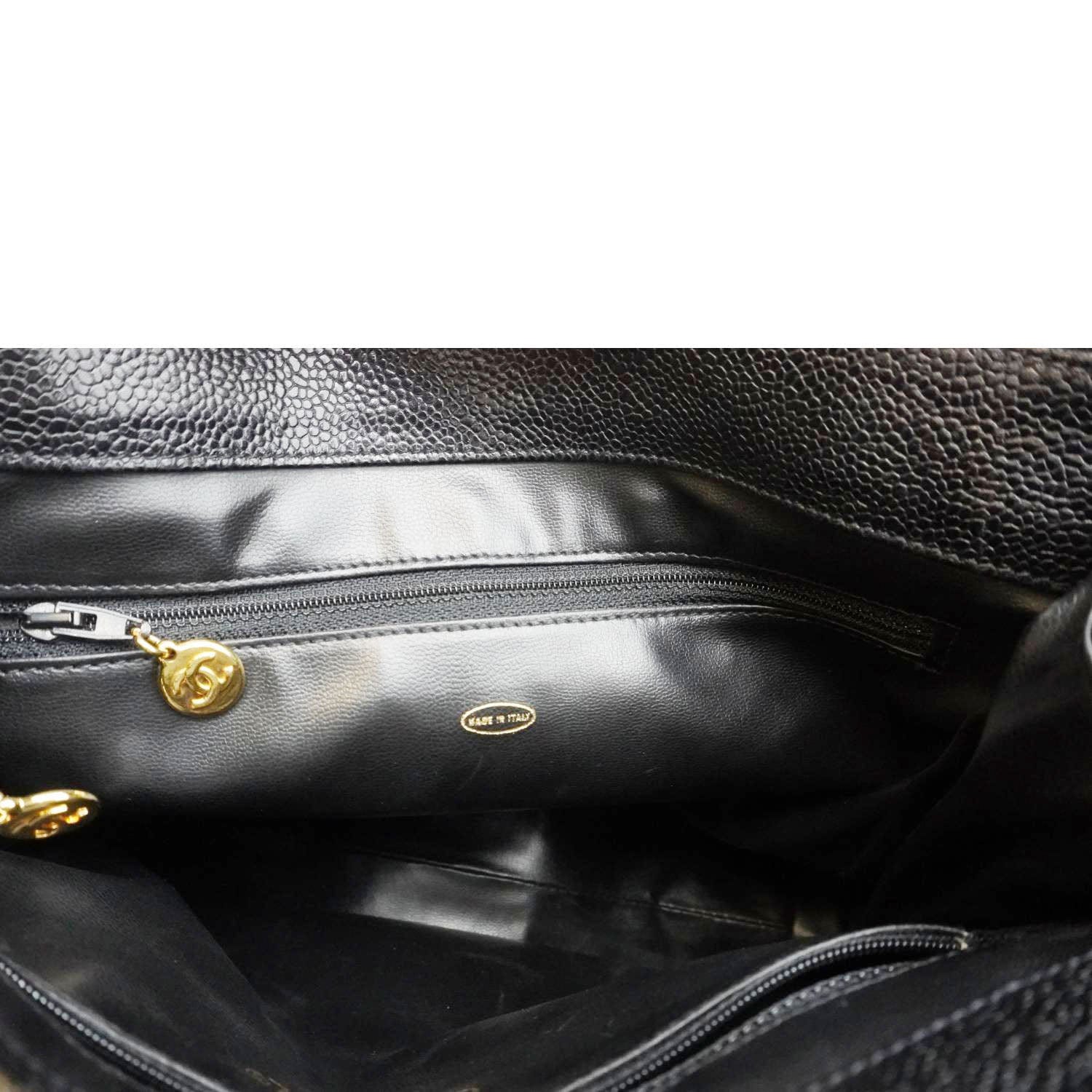 Chanel  Timeless CC Caviar Leather Chain Shoulder Strap Black