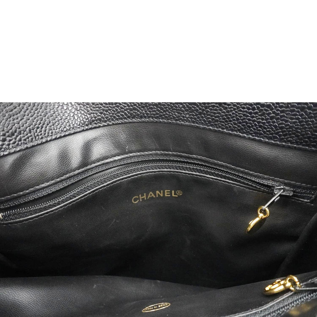 Chanel  Timeless CC Caviar Leather Chain Shoulder Strap Black