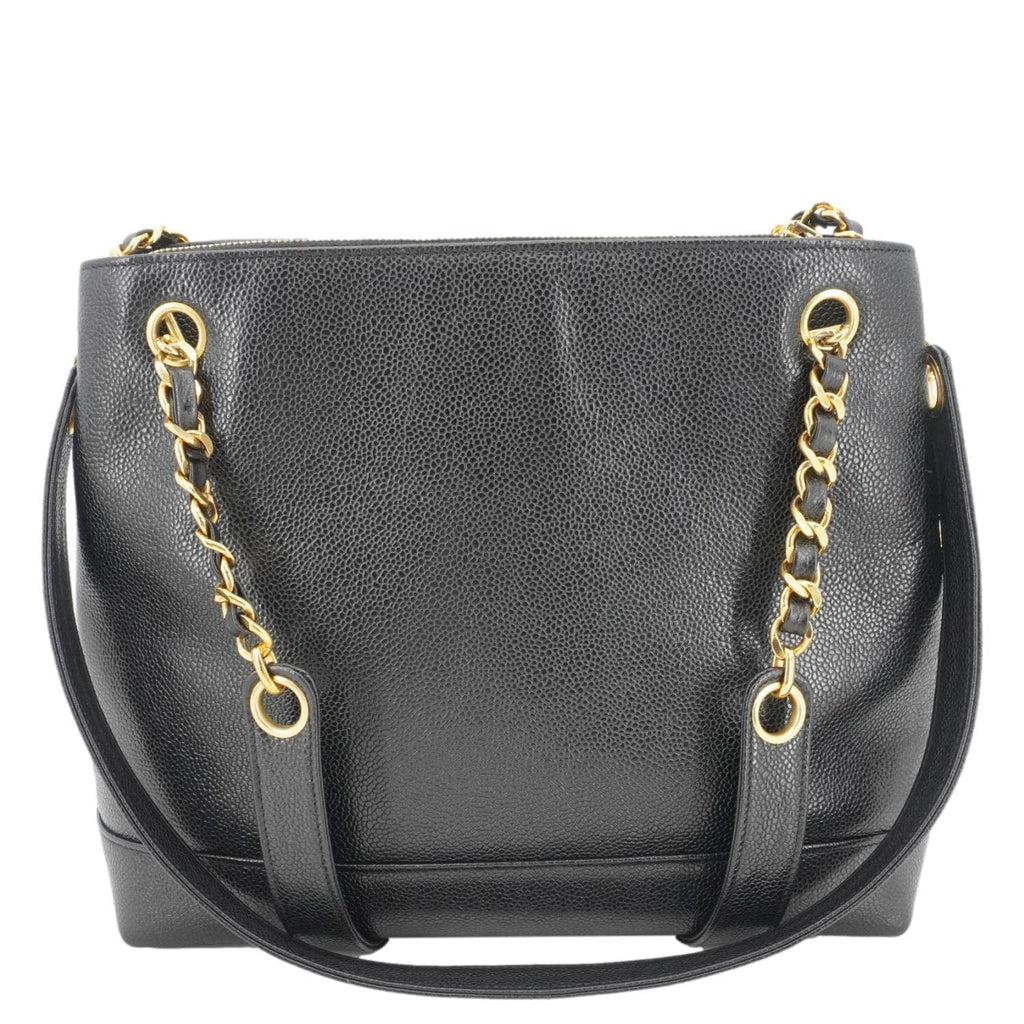 Chanel  Timeless CC Caviar Leather Chain Shoulder Strap Black