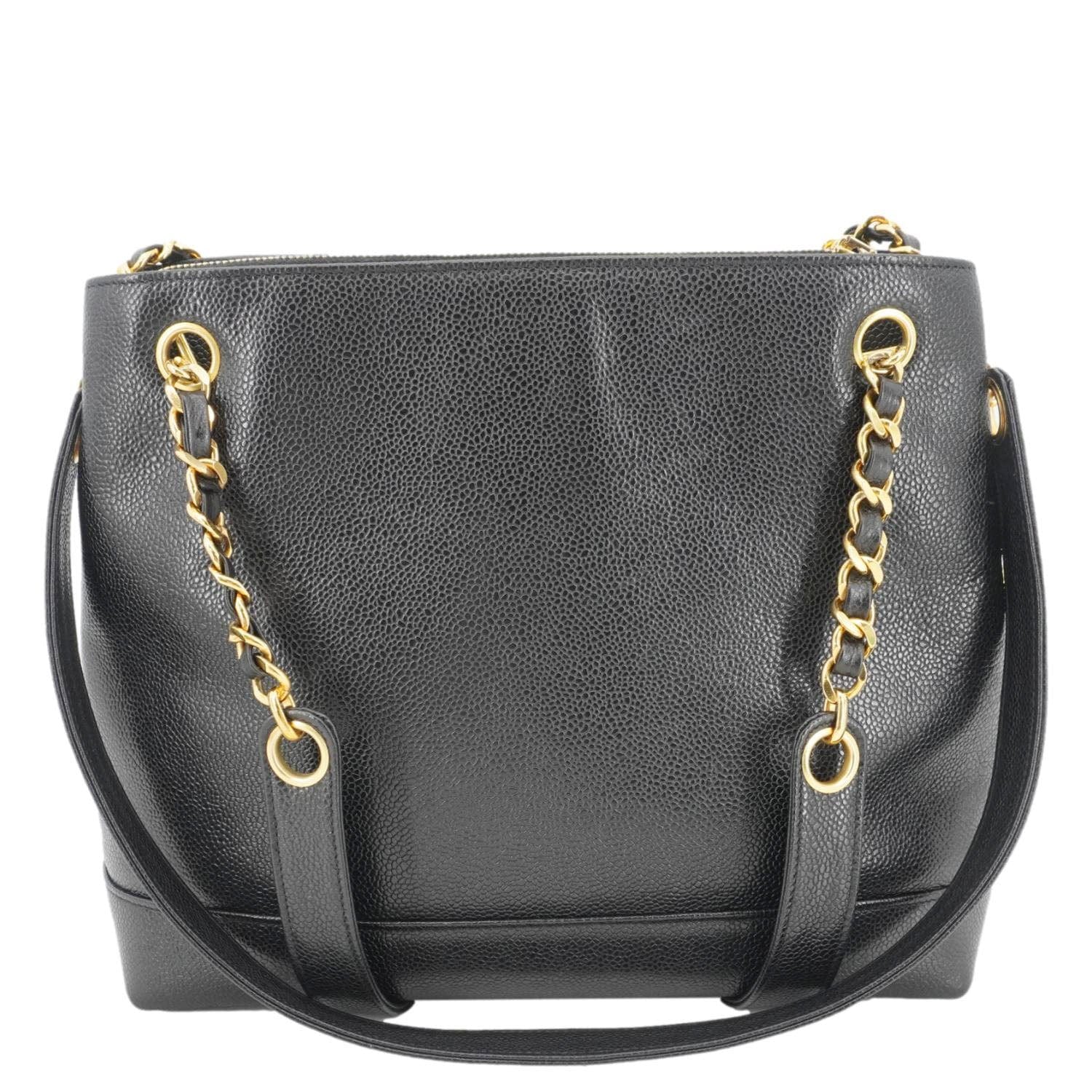 Chanel  Timeless CC Caviar Leather Chain Shoulder Strap Black