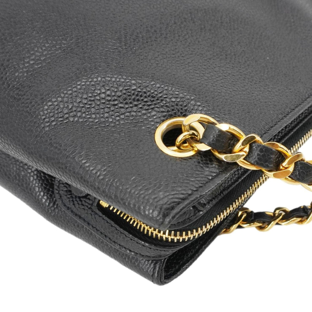 Chanel  Timeless CC Caviar Leather Chain Shoulder Strap Black