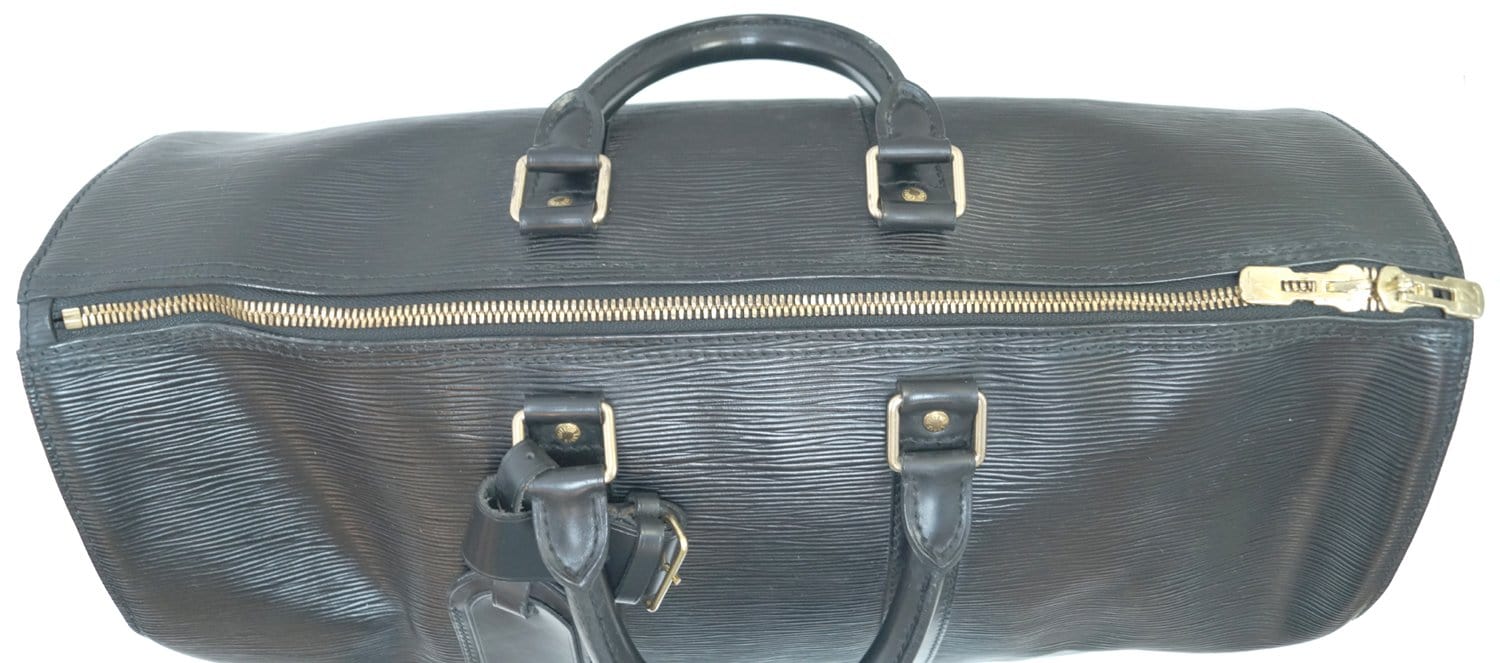 LOUIS VUITTON Epi Leather Black Keepall 45 Travel Boston Bag