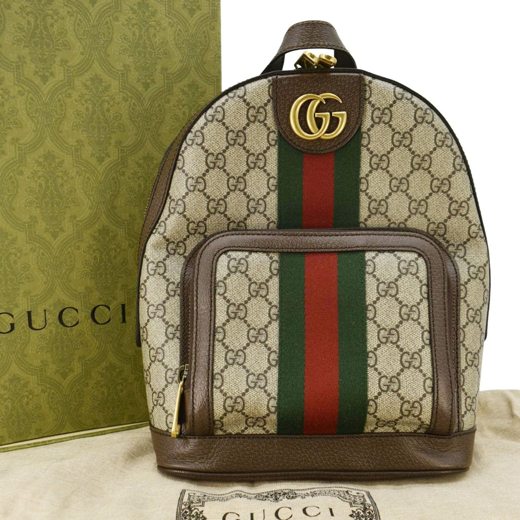 GUCCI Ophidia Small Gucci Supreme Canvas Backpack Beige 547965