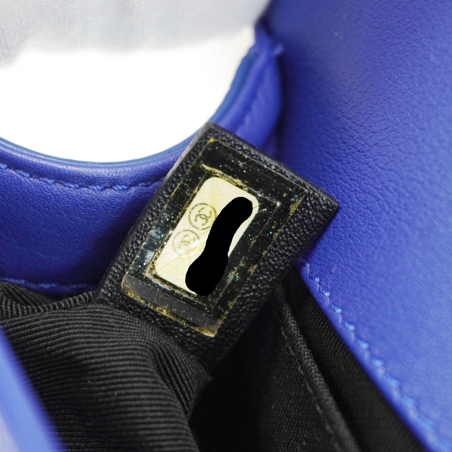 Chanel Boy Flap Small Plexiglass Patent Leather Crossbody Bag Blue
