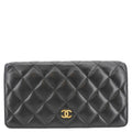 Chanel Flap Quilted Leather Wallet Black