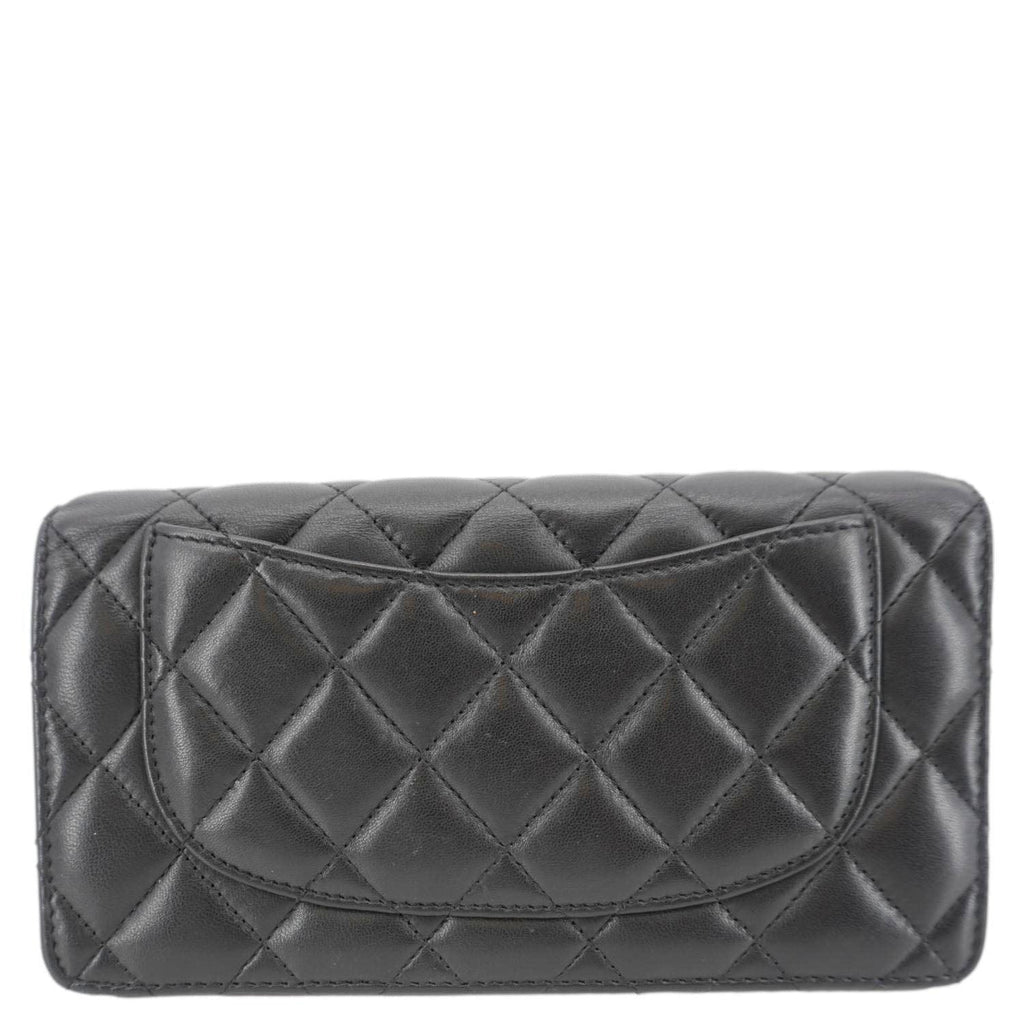 Chanel Flap Quilted Leather Wallet Black