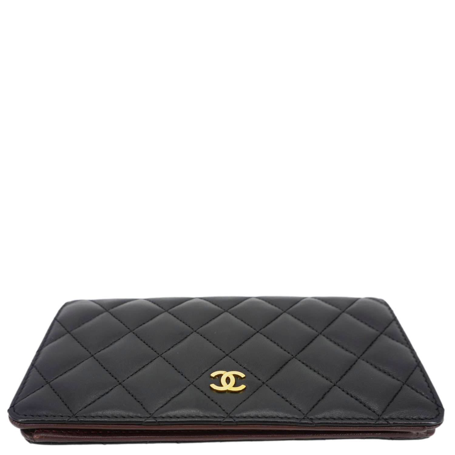 Chanel Flap Quilted Leather Wallet Black