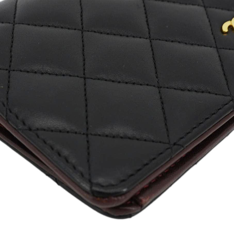 Chanel Flap Quilted Leather Wallet Black