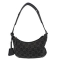 GUCCI Horsebit Slim Small Gucci Monogram Denim Hobo Shoulder Bag Black 774719